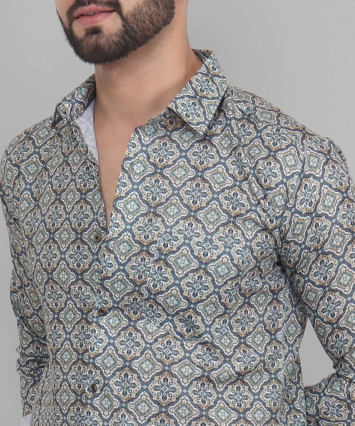 Retro Full Sleeve Casual Linen Printed Shirt for Men - TryBuy® USA🇺🇸