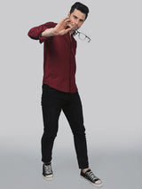 Sleek Maroon Men's Shirt 5