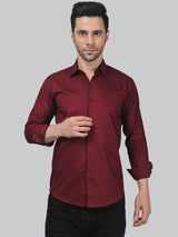 Sleek Maroon Men's Shirt 4