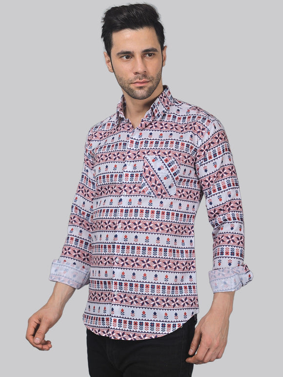 Starry Night Men's Printed Full Sleeve Casual Linen Shirt - TryBuy® USA🇺🇸