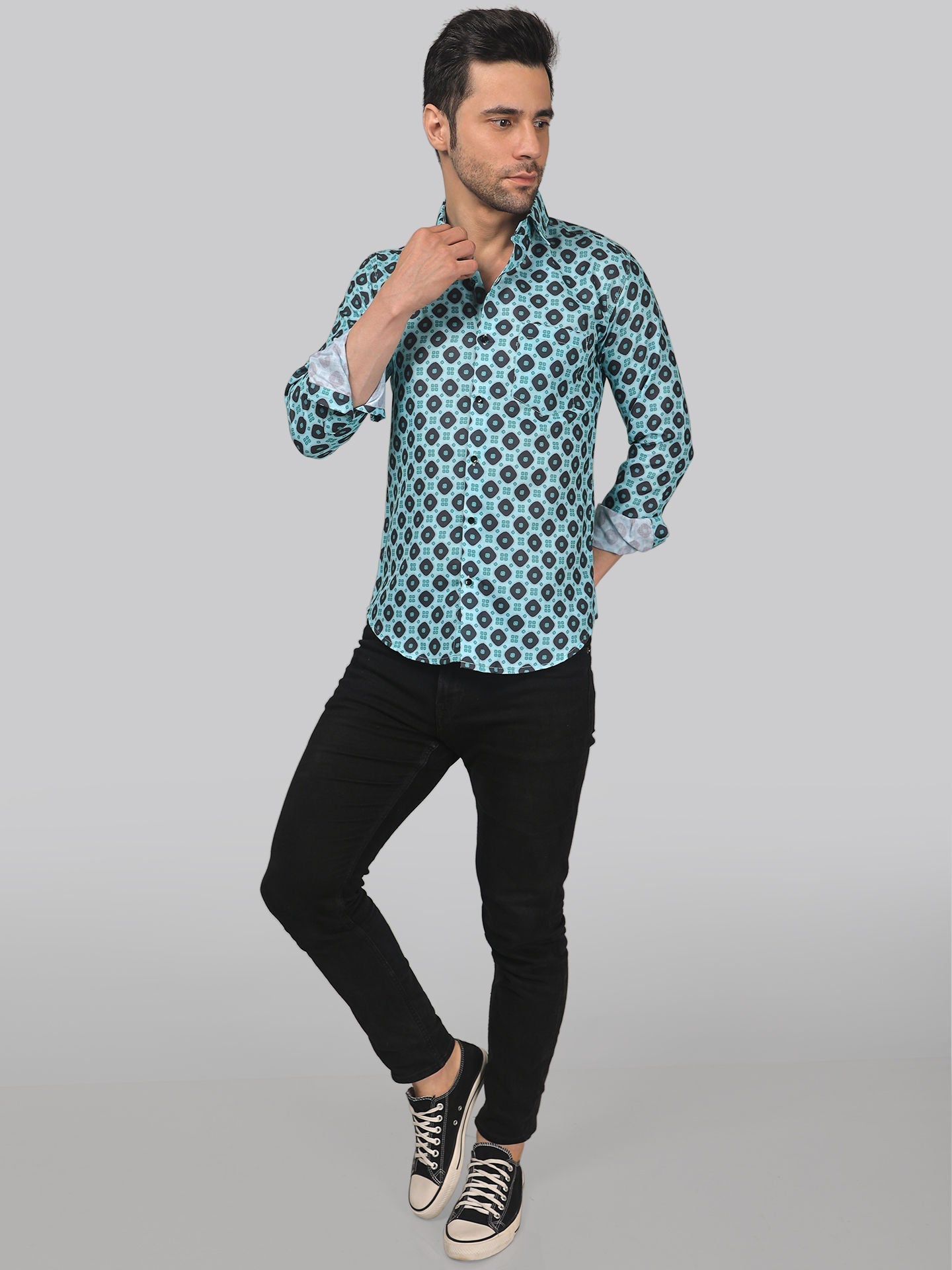 Street-glam Men's Printed Full Sleeve Casual Linen Shirt - TryBuy® USA🇺🇸