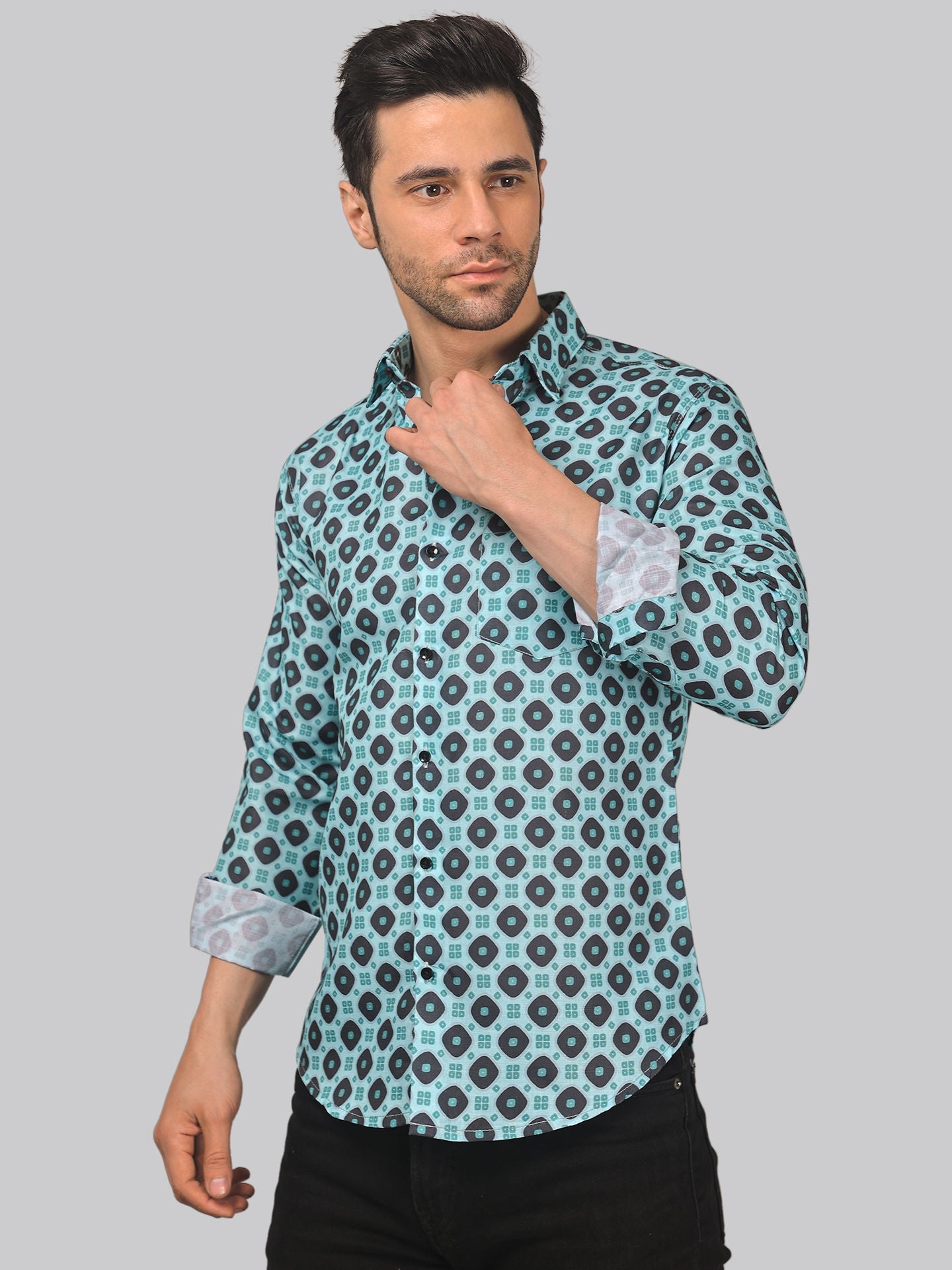 Street-glam Men's Printed Full Sleeve Casual Linen Shirt - TryBuy® USA🇺🇸