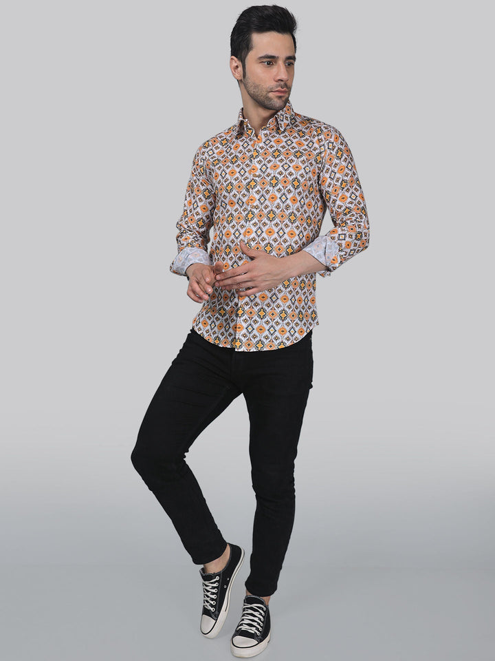Tropical-luxe Men's Printed Full Sleeve Casual Linen Shirt - TryBuy® USA🇺🇸