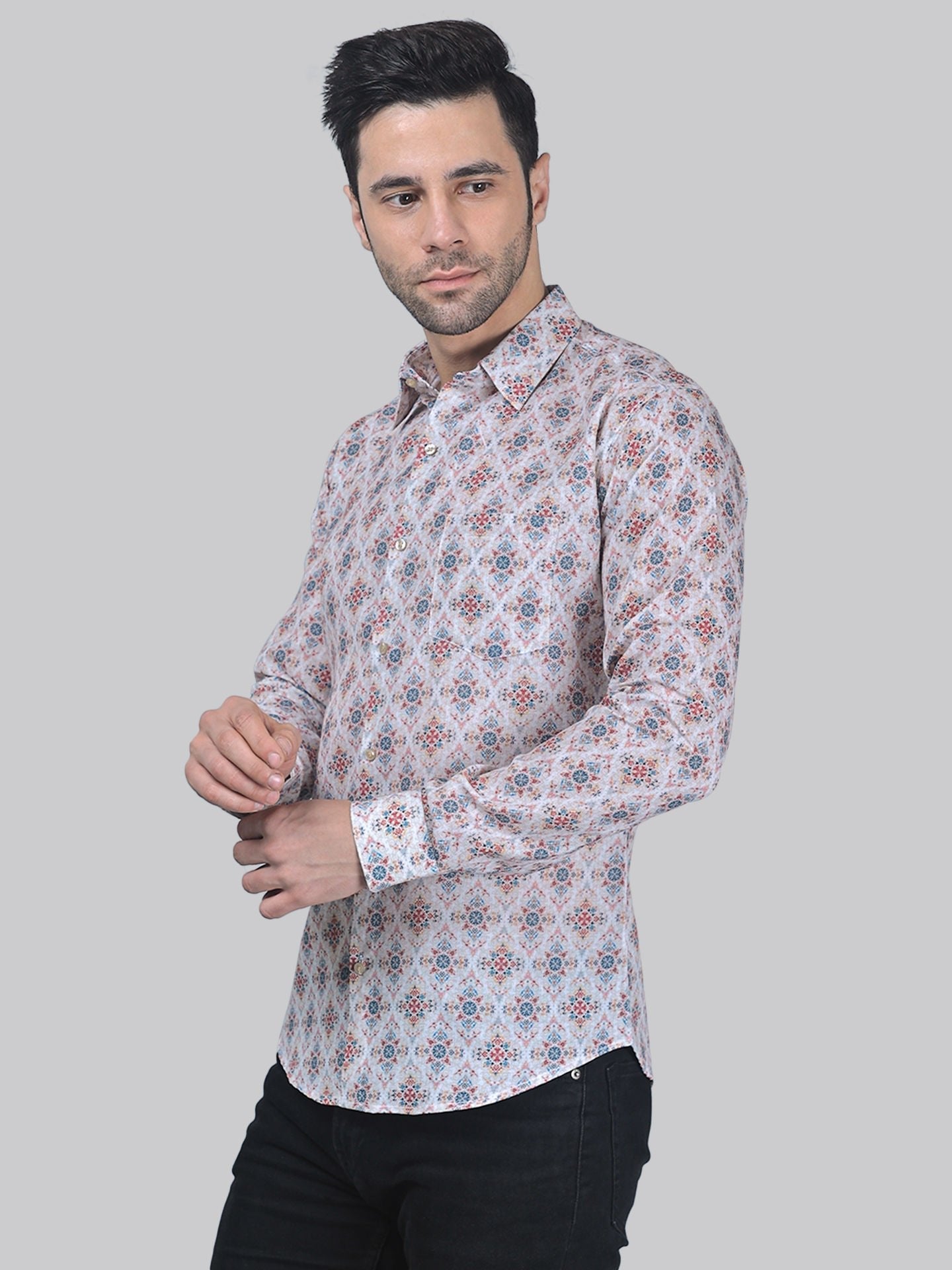 TryBuy Exclusive Men's Printed Full Sleeve Casual Linen Shirt - TryBuy® USA🇺🇸