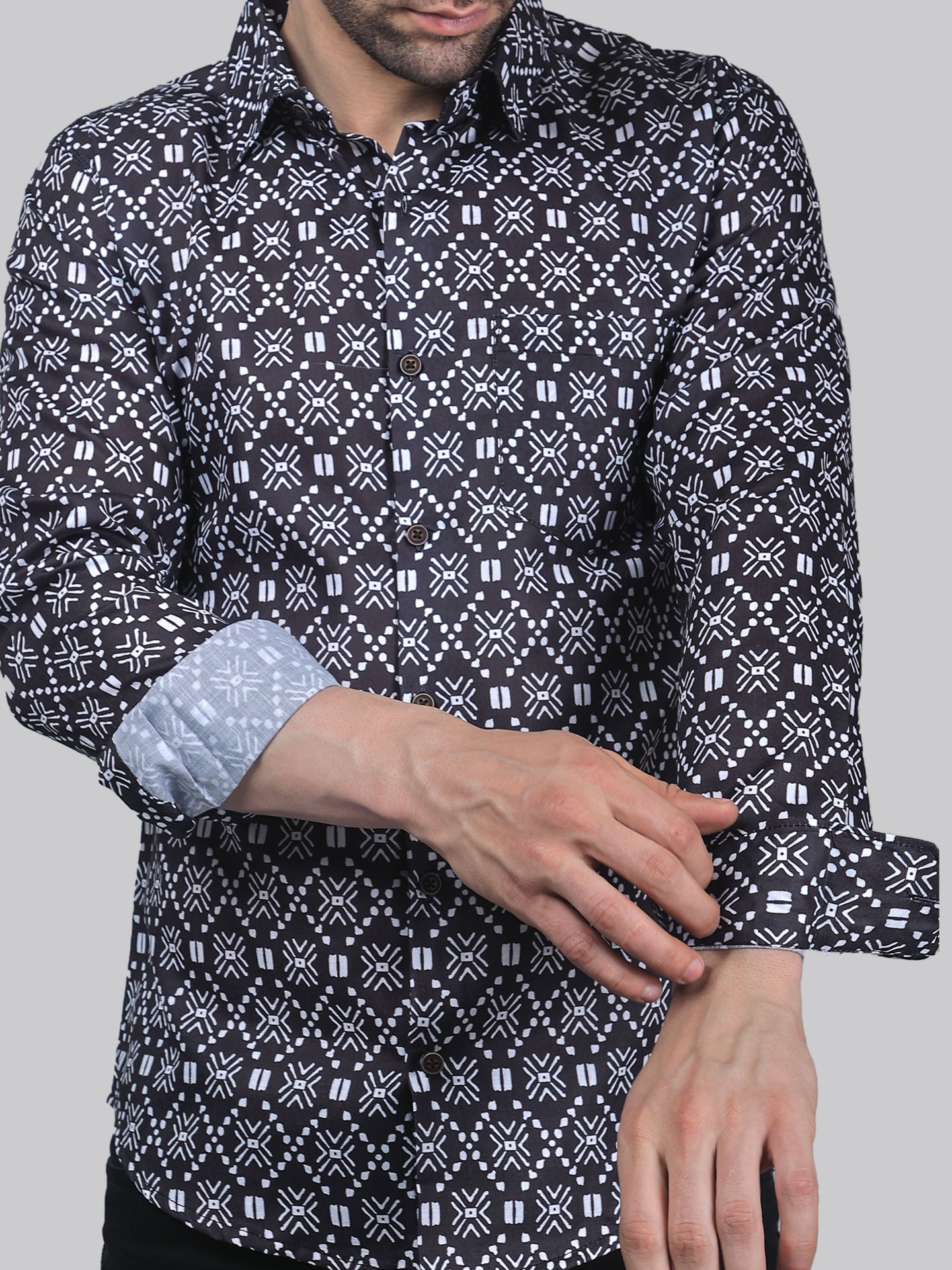 TryBuy Fancy Fabulous Full Sleeve Casual Linen Printed Shirt for Men - TryBuy® USA🇺🇸