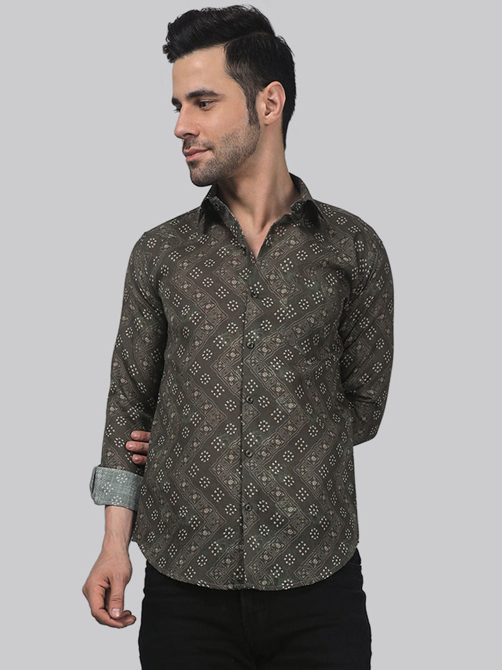 TryBuy Men's High Grade Linen Casual Printed Full Sleeves Shirt - TryBuy® USA🇺🇸