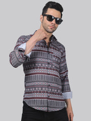 TryBuy Men's Stylish Sensational Linen Casual Printed Full Sleeves Shirt - TryBuy® USA🇺🇸