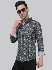 Vintage Men's Printed Full Sleeve Casual Linen Shirt - TryBuy® USA🇺🇸
