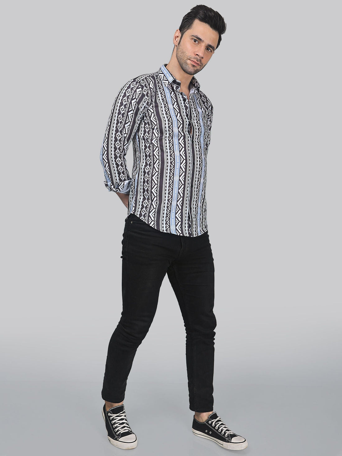 Whimsical Men's Printed Full Sleeve Casual Linen Shirt - TryBuy® USA🇺🇸