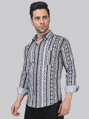 Whimsical Men's Printed Full Sleeve Casual Linen Shirt - TryBuy® USA🇺🇸